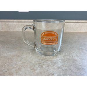 Harvey's Burgers Logo 10 Fluid Ounce Handled Glass Mug